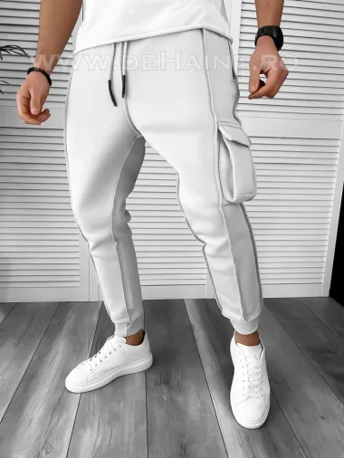 Trening barbati gri deschis pantaloni + hanorac K156 P18-1.3